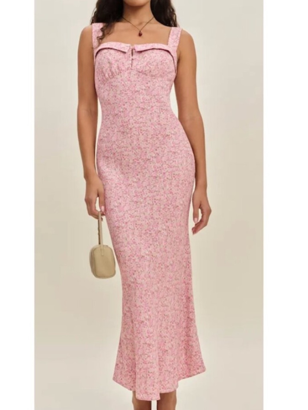 Reformation Tancy Dress Floral Rose Pink Maxi Dress 2 NWT